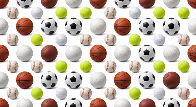 Mixed sports balls patterned image