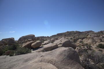 Granite boulder formations in the desert, Joshua Tree National Park © Sean