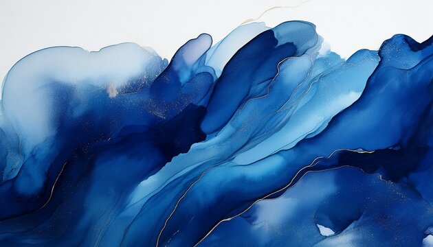 a linkedin background featuring deep navy and cerulean watercolor washes arranged in a sophisticated pattern to convey professionalism and confidence