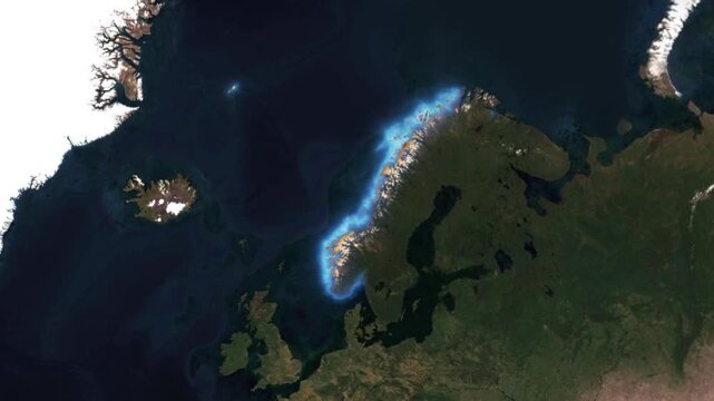 Animated Map of Norway - Geography map animated for explainer video documentary.