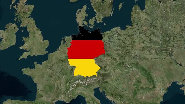 Animated Map of Germany with border - Geography map animated for explainer video documentary