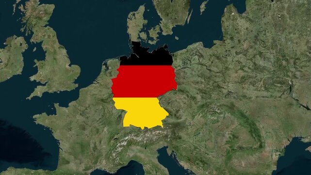 Animated Map of Germany with border - Geography map animated for explainer video documentary