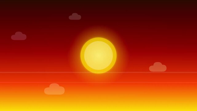 organic warm sunset cloud drifting vector art