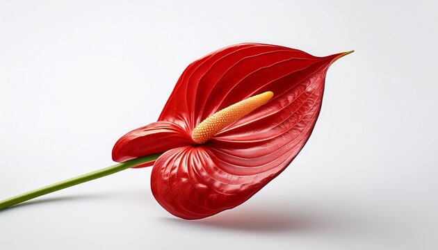 red anthurium white background