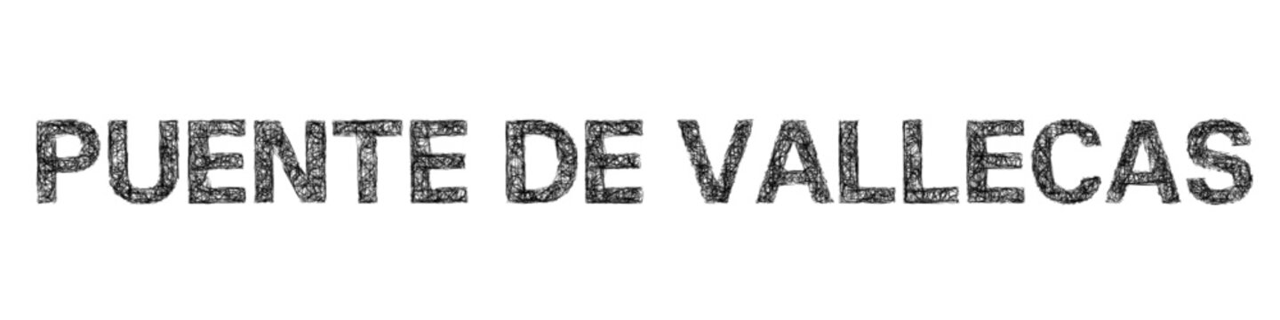 Black and white sketch Puente de Vallecas text design element