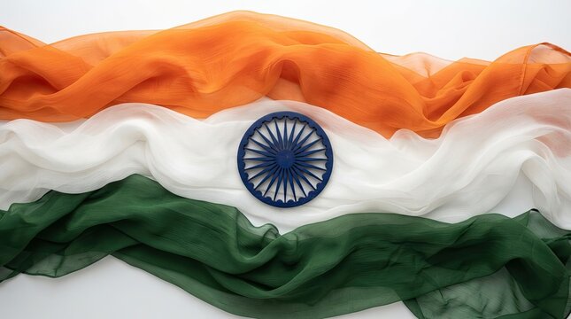 India independence day vibrant tiranga with ashoka chakra national flag celebration