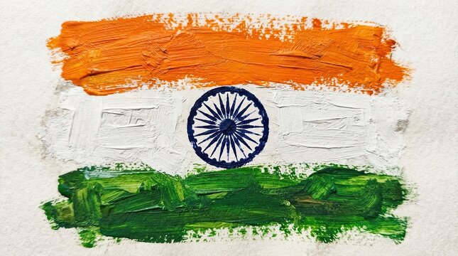 India independence day vibrant painted flag celebrating freedom and national pride
