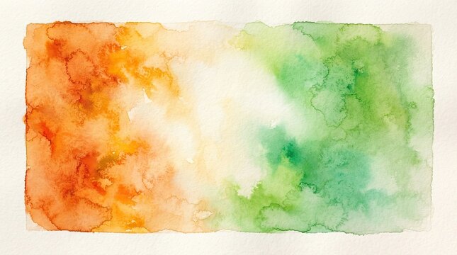 India independence day watercolor background saffron white and green abstract art