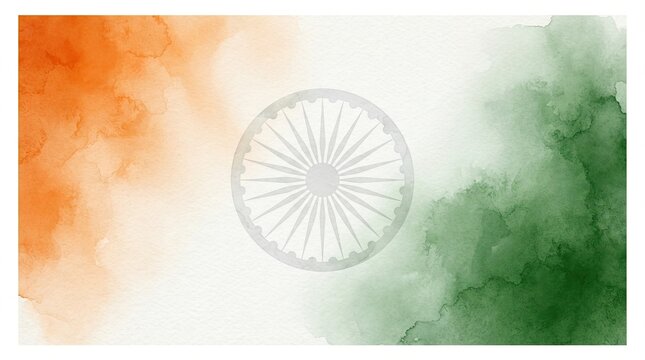 India independence day watercolor flag celebrating 77 years of freedom