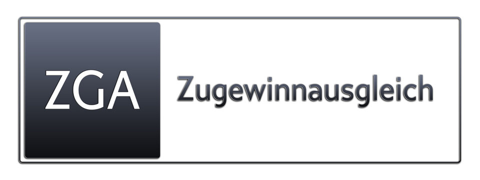 ZGA - Zugewinnausgleich - Jura Rechts Abk&uuml;rzung