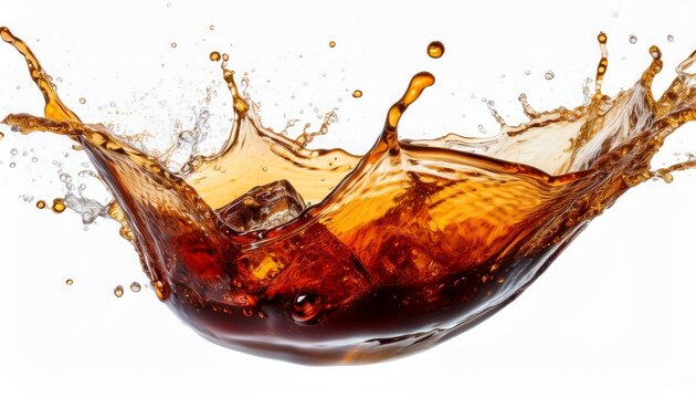 soda drink splash stains isolated on a white background