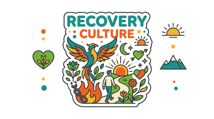 Naklejka premium Recovery Culture Vector Graphic for Healing and Transformation