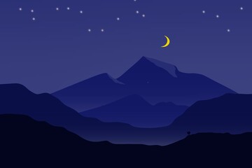 Fototapeta premium night landscape art