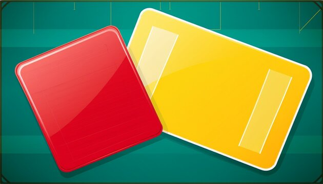 red and yellow cards for soccer referees symbolizing penalties and fouls