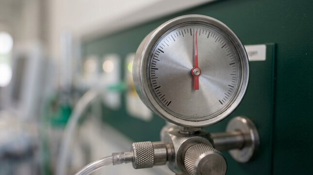 Oxygen Flow Meter Dial Showing a Precise Liter-per-minute Setting