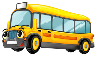 Cartoon funny looking cartoon bus car vehicle transportation illustration for kids © honeyflavour