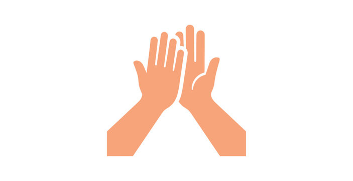 High Five Hands Flat Vector Illustration