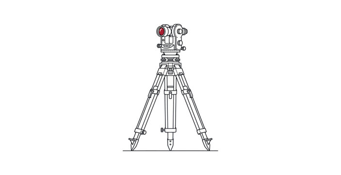 Surveying Total Station Vector Illustration