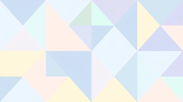 Abstract pastel triangles forming geometric pattern with soft, light color scheme