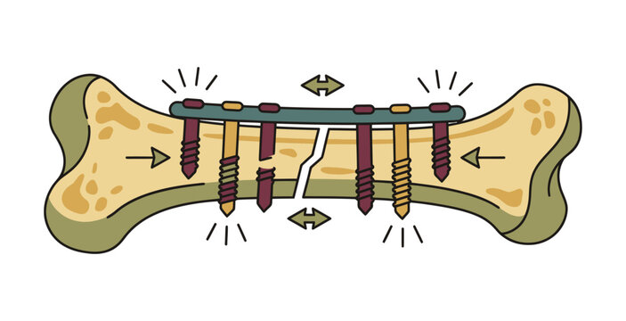Bone Fracture Orthopedic Fixation Vector Illustration