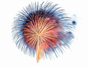 Obraz premium a vibrant fireworks display explodes in the night sky on white background