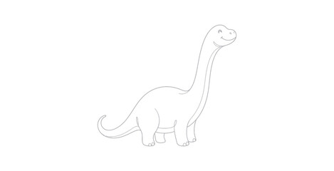 Cute Brachiosaurus Cartoon Vector Illustration © Mr