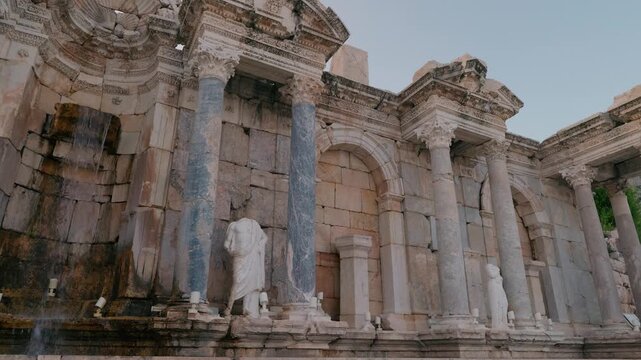 Various video images of the ancient city of Sagalassos, located within the borders of Burdur province in T&uuml;rkiye.