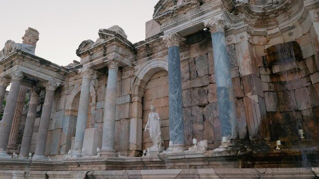 Various video images of the ancient city of Sagalassos, located within the borders of Burdur province in T&uuml;rkiye.