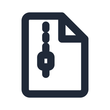ZIP compressed archive file format line icon