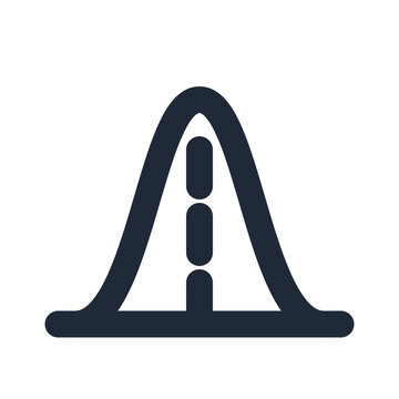 Bell curve normal distribution line icon