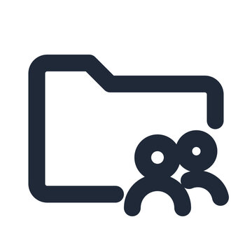 Shared folder with team users line icon