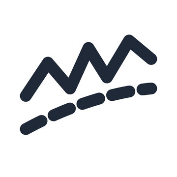 Moving average trend smoothing line icon
