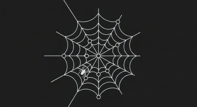 Minimalist spider web with small spider