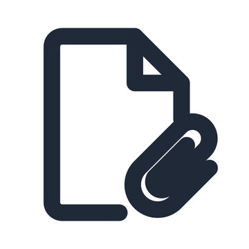 File attachment with paperclip line icon