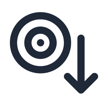 Sort by relevance with target bullseye arrow line icon