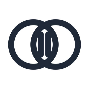 Venn diagram overlap circles line icon