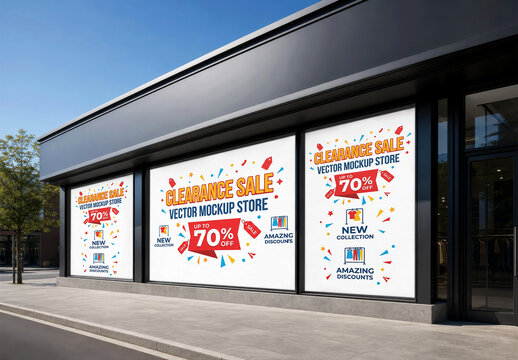 Storefront Window Urban Street Mockup