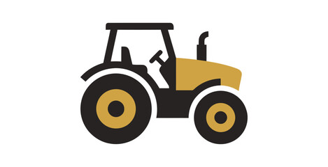 Flat Design Farm Tractor Icon © widodo