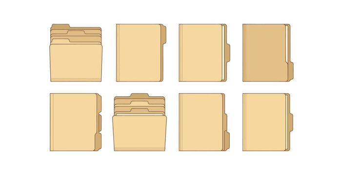 Manila File Folder Icon Set