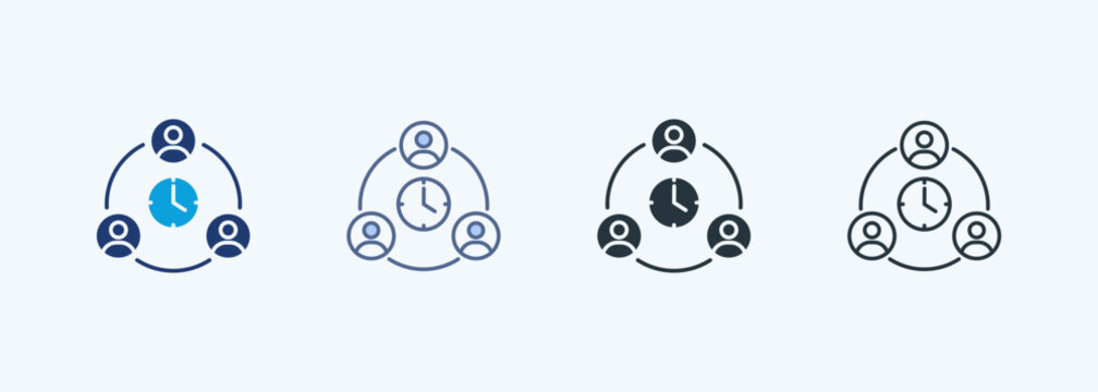 Meeting Time Multiple Style Icon Collection