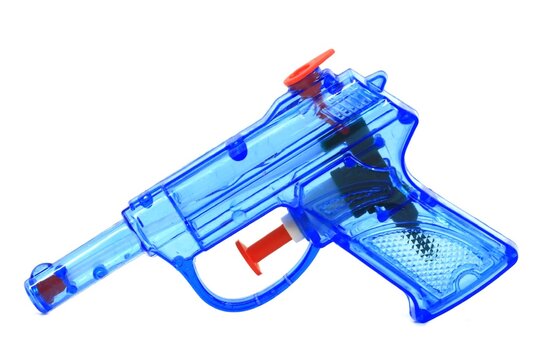 Child&rsquo;s squirt gun isolated on white background