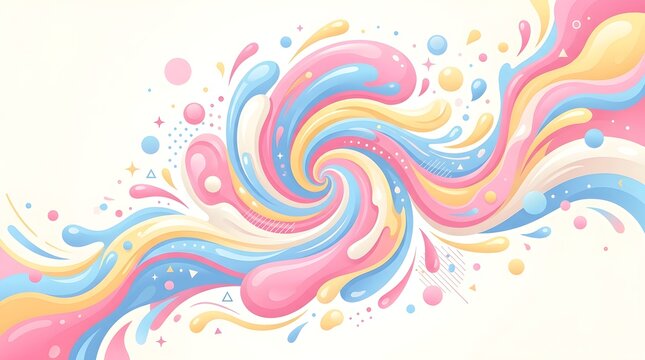 A pop-style, abstract background with swirling colorful ink.