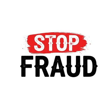 Bold message urging to stop fraudulent activities