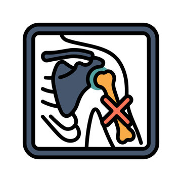 Dislocated Shoulder Joint X-Ray Icon for Trauma Center