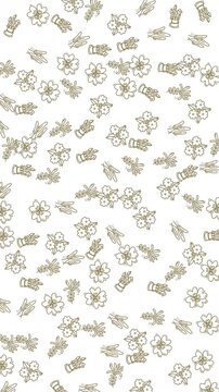 A charming animation featuring hand-drawn brown floral outlines gently falling against a clean white background. Perfect for elegant, natural, or wedding-themed projects and overlays, adding a touch