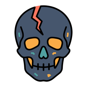 Skull Cranial Fracture X-Ray Icon for Neurology