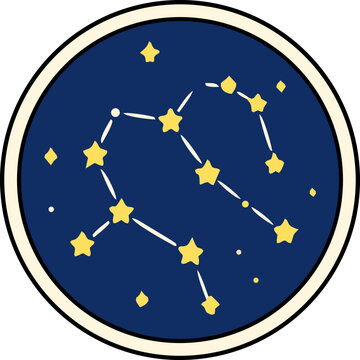 Peta Rasi Bintang Flat Vector Icon