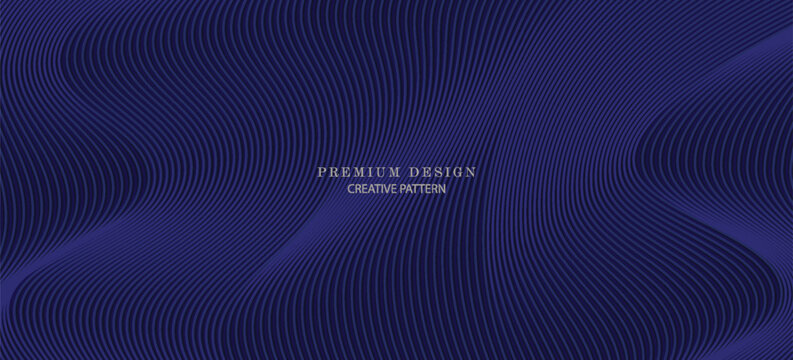 Premium background design with diagonal dark blue line pattern. Vector horizontal template for digital lux business banner, contemporary formal invitation, luxury voucher, prestigious gift certificate