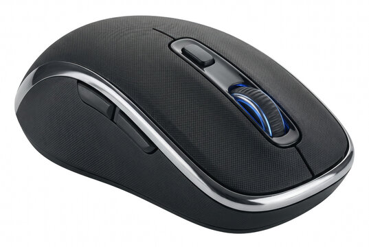 Modern Ergonomic Wireless Computer Mouse with Blue LED Scroll Wheel