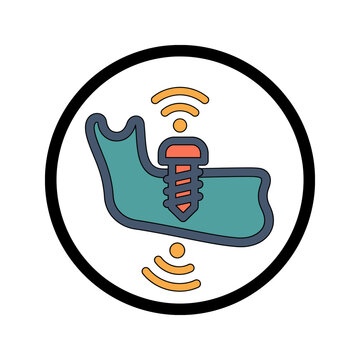 Dental Implant Screw X-Ray Icon for Oral Surgery